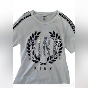 Victoria’s Secret pink sequin rainbow tee